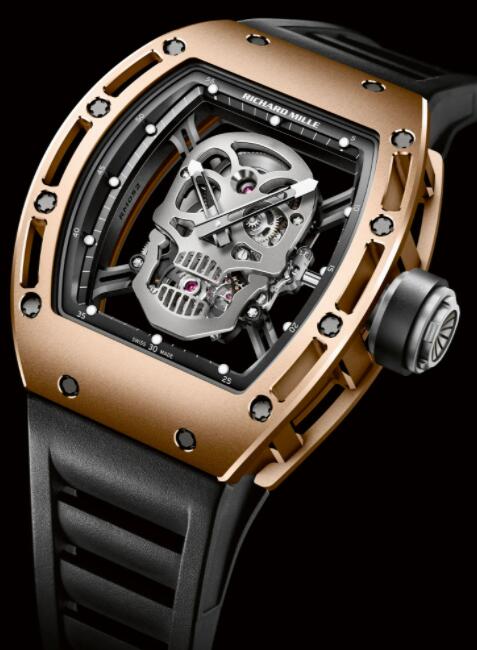 Replica Richard Mille RM 052 TOURBILLON SKULL Rose Gold Watch